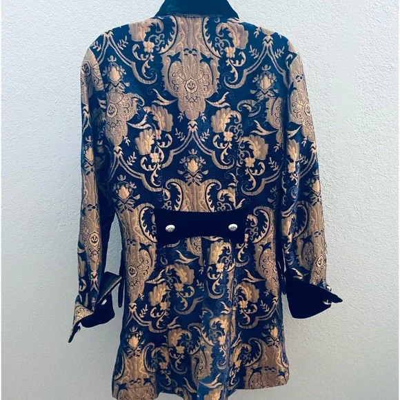Shrine Hollywood Brocade Velvet Victorian Steampunk Goth Coat
